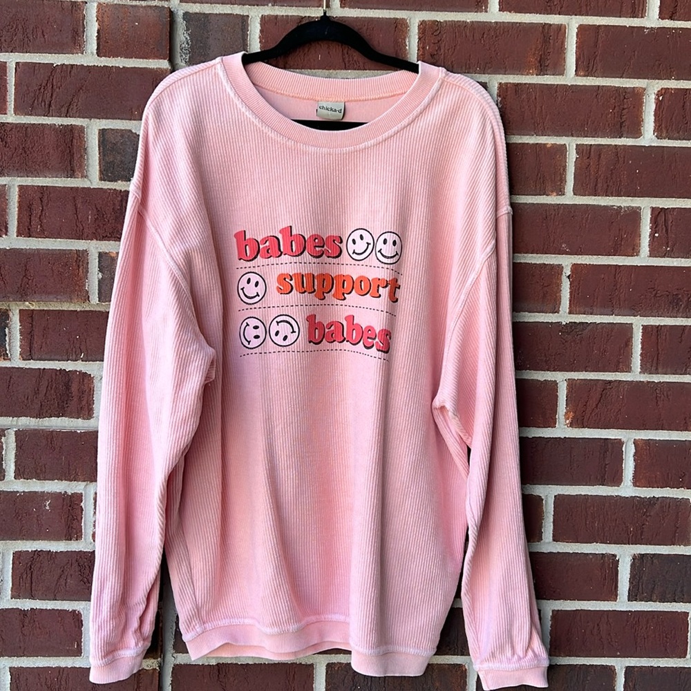 Chicka -d crew neck oversized long sleeve sweatshirt